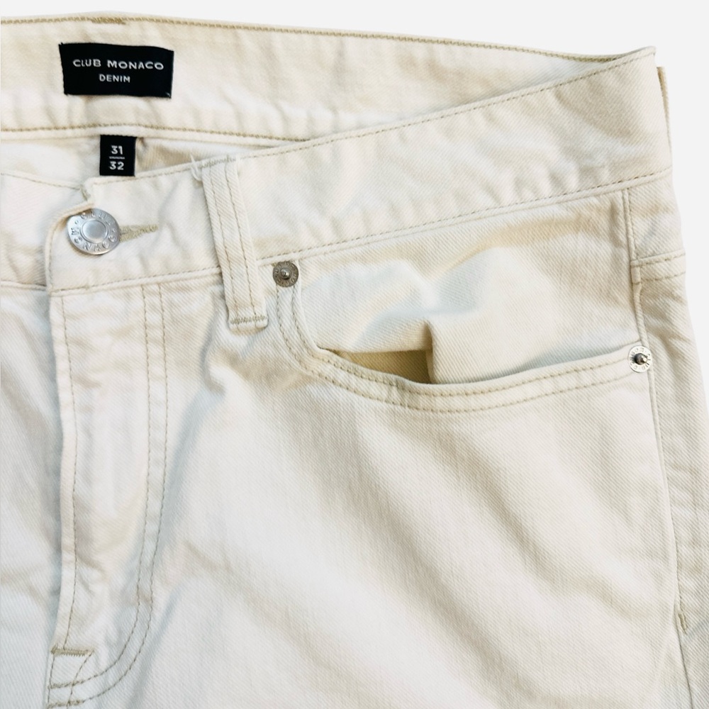 Club Monaco Off-White Straight-Leg Jeans (31/32)